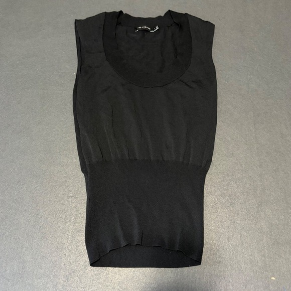 The Limited Sweaters - Y2K The Limited Sleeveless Shell Vest Women L Black Whimsigoth Core Fall Light